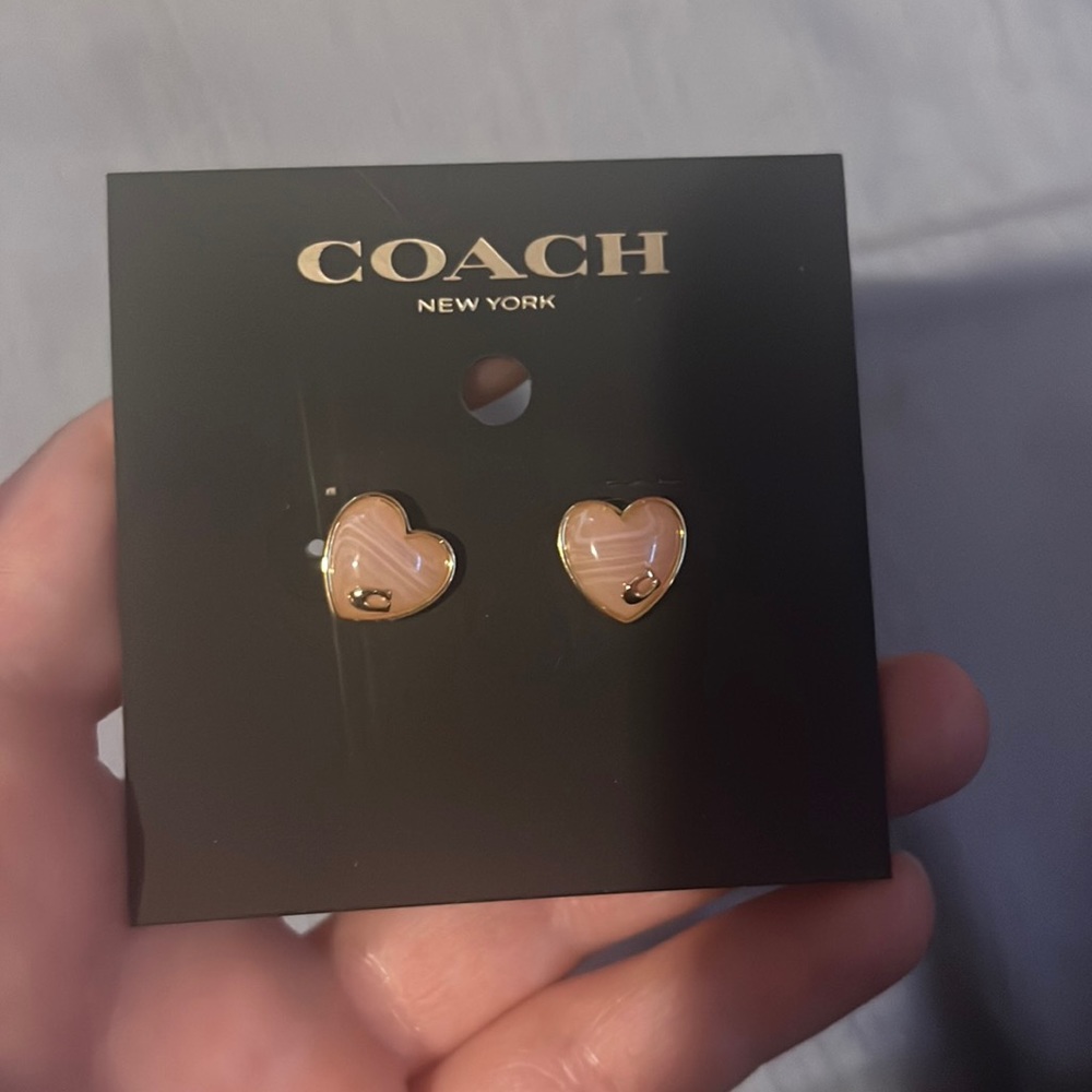 Coach heart earrings